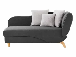Discount Vente-unique Diván (ángulo derecho) convertible de tela antracita con cojines grises PENELOPE Gris antracita