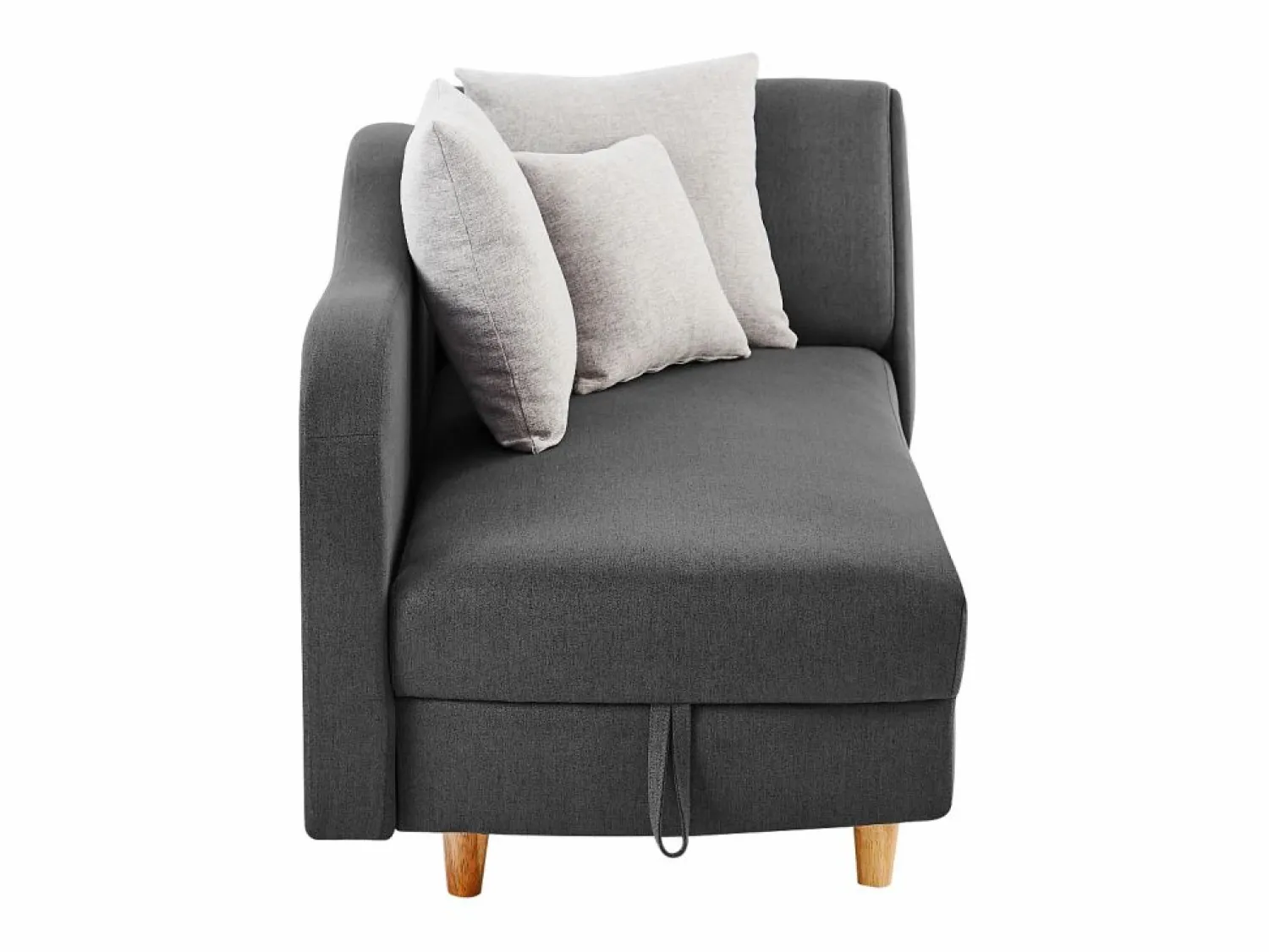 Discount Vente-unique Diván (ángulo derecho) convertible de tela antracita con cojines grises PENELOPE Gris antracita