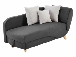 Discount Vente-unique Diván (ángulo derecho) convertible de tela antracita con cojines grises PENELOPE Gris antracita