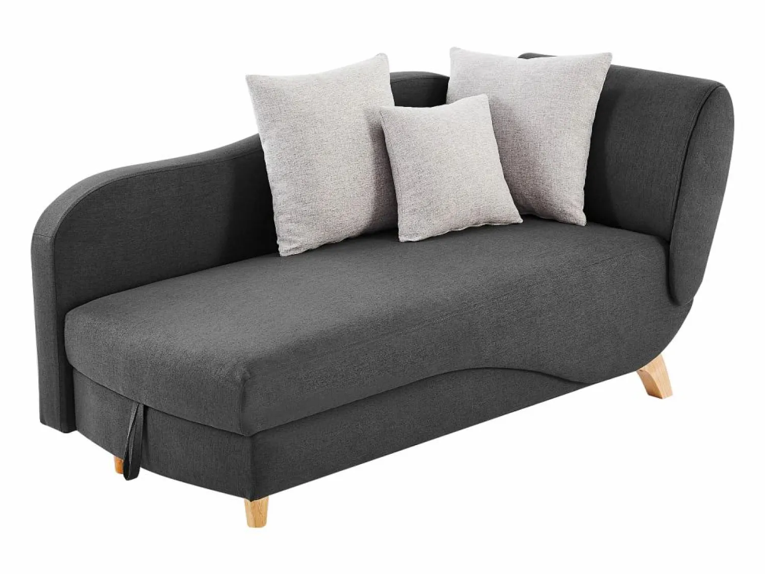 Discount Vente-unique Diván (ángulo derecho) convertible de tela antracita con cojines grises PENELOPE Gris antracita