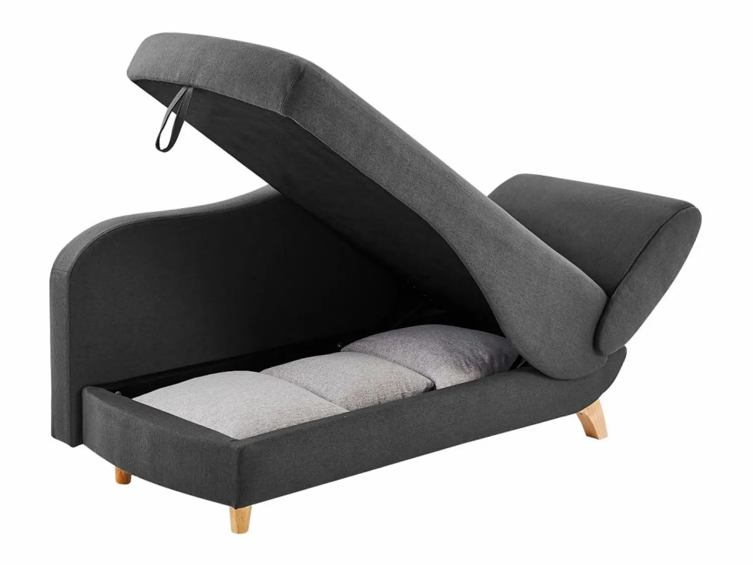 Discount Vente-unique Diván (ángulo derecho) convertible de tela antracita con cojines grises PENELOPE Gris antracita