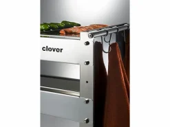Don Hierro - Barbacoa de carbón con ruedas CLOVER – Acero inoxidable 18/10, estantes regulables, 59 × 40,5 × 82 cm-
