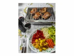 Outlet - Barbacoa de Carbón Portátil TRENDY en Acero Inoxidable, Compacta y Resistente – 44 x 29,5 x 12 cm- Barbacoa
