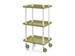 Don Hierro - Carrito auxiliar LEKY, armazón blanco, 3 estantes. Multifuncional, práctico y decorativo-