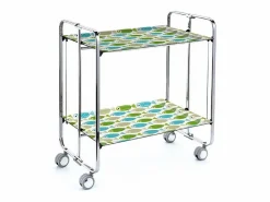 Don Hierro - Carrito auxiliar plegable BAUHAUS cromado con ruedas – 2 niveles y 4 posiciones-