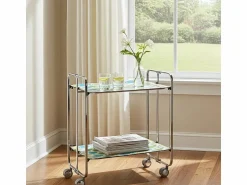 Don Hierro - Carrito auxiliar plegable BAUHAUS cromado con ruedas – 2 niveles y 4 posiciones-