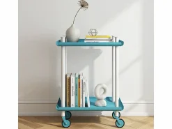 Don Hierro - Carrito auxiliar LEKY, armazón blanco, 2 estantes. Multifuncional, práctico y decorativo-