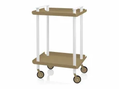 Don Hierro - Carrito auxiliar LEKY, armazón blanco, 2 estantes. Multifuncional, práctico y decorativo-