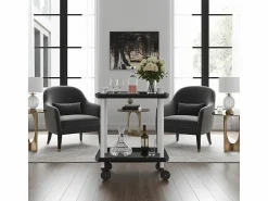 Hot - Carrito auxiliar LEKY, armazón blanco, 2 estantes. Multifuncional, práctico y decorativo- Mueble Camarera