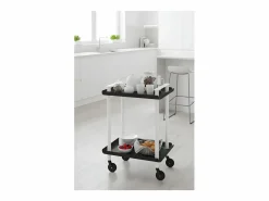 Hot - Carrito auxiliar LEKY, armazón blanco, 2 estantes. Multifuncional, práctico y decorativo- Mueble Camarera
