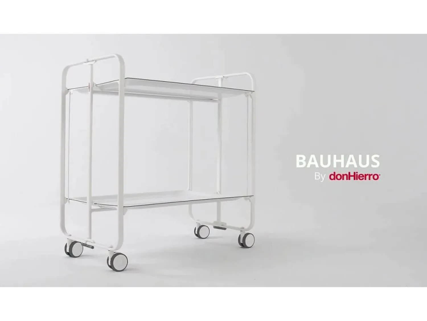 Don Hierro - Carrito auxiliar plegable BAUHAUS cromado con ruedas – 3 niveles y 3 posiciones-Wengue