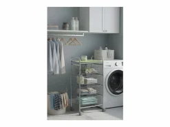 Don Hierro - Carrito verdulero GREEN, 4 cestas de gran capacidad, Gris aluminio y pistacho-