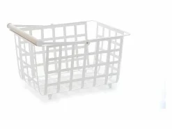 Sale Don Hierro - Cesta metálica de ordenación con asa, tamaño semi grande, multifuncional y decorativa, ZESTA- Blanco