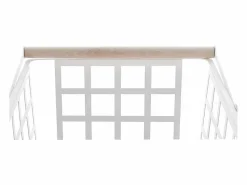 Don Hierro - Cesta metálica de almacenaje y decorativa, con ruedas y asa de madera, tamaño grande, ZESTA-