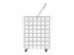 Don Hierro - Cesta metálica de almacenaje y decorativa, con ruedas y asa de madera, tamaño grande, ZESTA-