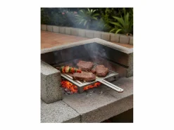 Clearance Don Hierro - Parrilla de acero inoxidable para barbacoa, especial carne, ABRÁSAME, tamaño mediano- Plateado