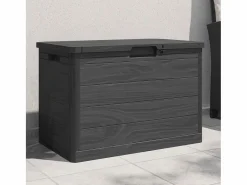 Dorian Baúl para cojines polipropileno gris antracita 77,5x44,5x53 cm Baúl De Jardín
