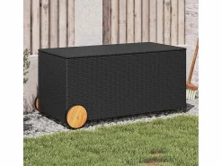 New Dorian Caja de almacenaje jardín con ruedas ratán sintético 190L Baúl De Jardín