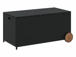 New Dorian Caja de almacenaje jardín con ruedas ratán sintético 190L Baúl De Jardín