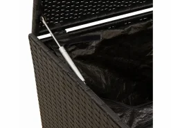 New Dorian Caja de almacenaje jardín con ruedas ratán sintético 190L Baúl De Jardín