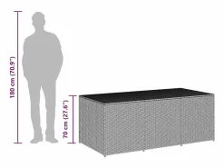 Garden Furniture Dorian Caja de almacenaje de jardín ratán sintético 180x90x70 cm
