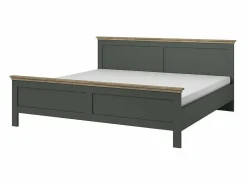 Outlet Meublorama Dormitorio ASSIA: Armario de 200cm, Cama de 160x200, cómoda, mesitas de noche. Color caqui y roble. Verde