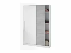 Discount Dormitorio Completo (cabecero + 2 mesitas + armario + zapatero) /Cemento Blanco