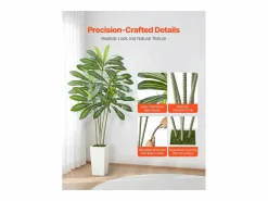 Clearance Dracaena Artificial SucceBuy, 1,8 m, Planta Artificial Tropical en Maceta Blanca, Falso Árbol Tropical, Planta Falsa Hojas Polietileno para Salón Planta Artificial