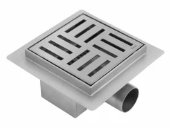 Rea Drenaje Lineal Cross 120X120 Brush Steel