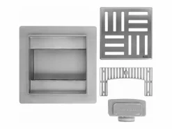 Rea Drenaje Lineal Cross 120X120 Brush Steel