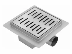 Outlet Rea Drenaje Lineal Line 150X150 Brush Steel Plateado