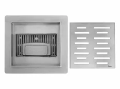 Outlet Rea Drenaje Lineal Line 150X150 Brush Steel Plateado