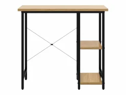 Sale Garden Furniture Drenin Escritorio para ordenador MDF metal negro roble 80x40x72 cm Marru00f3n