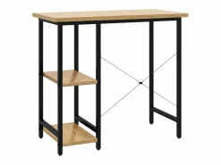 Sale Garden Furniture Drenin Escritorio para ordenador MDF metal negro roble 80x40x72 cm Marru00f3n