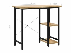Sale Garden Furniture Drenin Escritorio para ordenador MDF metal negro roble 80x40x72 cm Marru00f3n