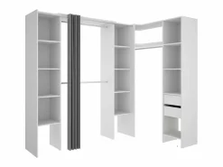 Online Vente-unique Dressing d'angle extensible L164/234 cm Blanc et gris DORIAN Blanco