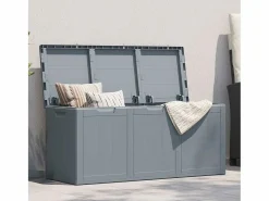Outlet Drumkeeran Caja de almacenaje para jardín 270 L PP aspecto madera Baúl De Jardín