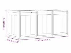 Outlet Drumkeeran Caja de almacenaje para jardín 270 L PP aspecto madera Baúl De Jardín