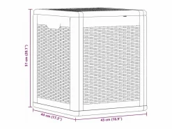 Outlet Drumkeeran Caja de almacenaje para jardín 90L PP negra ratán Baúl De Jardín