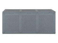 Outlet Garden Furniture Drumkeeran Caja de almacenaje para jardín PP aspecto de ratán 270 L Gris