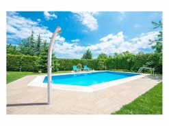 Outlet POOLEX Ducha Solar Exterior Jolly 25L Formidra 233x15x16.5cm- Aluminio - Lavapies, Cabezal y Mezclador - - Violeta Transparente