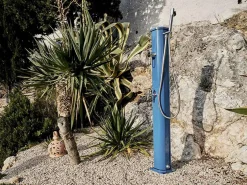 FORMIDRA Ducha Solar Exterior Jolly Go 20L 24x26x120cm Aluminio - Ducha Extraíble, Mezclador y Aclarador de Pies 24x26x120cm