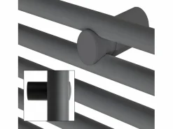 Outlet ECD Germany Radiador de baño Calentador de Toallas Radiador 400 x 800 mm Antracita Recto con conexión Central Radiador Secadora Incl. Termostato con paso al suelo Gris antracita