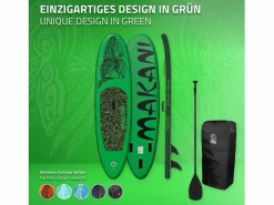 New Tabla hinchable de paddle surf SUP Makani 320 x 80 x 15 cm de PVC hasta 120kg con bomba de aire, bolsa de transporte y accesorios Deportes Náuticos
