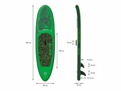 New Tabla hinchable de paddle surf SUP Makani 320 x 80 x 15 cm de PVC hasta 120kg con bomba de aire, bolsa de transporte y accesorios Deportes Náuticos