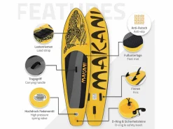 Discount Tabla hinchable de paddle surf SUP Makani 320 x 80 x 15 cm de PVC color con bomba de aire, bolsa de transporte y accesorios Deportes Náuticos