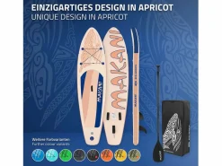 New Tabla hinchable de paddle surf SUP Makani 320 x 80 x 15 cm de PVC color albaricoque con bomba de aire, bolsa de transporte y accesorios Deportes Náuticos