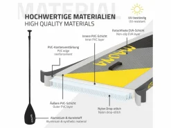 ECD Germany Tabla hinchable de paddle surf SUP Maona 308 x 78 x 10 cm de PVC hasta 120kg con bomba de aire, bolsa de transporte y accesorios
