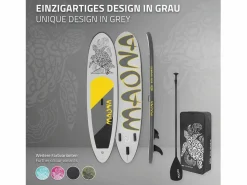 ECD Germany Tabla hinchable de paddle surf SUP Maona 308 x 78 x 10 cm de PVC hasta 120kg con bomba de aire, bolsa de transporte y accesorios
