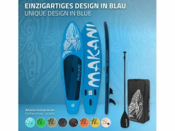 Best Tabla hinchable de paddle surf SUP Makani 320 x 80 x 15 cm de PVC hasta 120kg con bomba de aire, bolsa de transporte y accesorios Deportes Náuticos